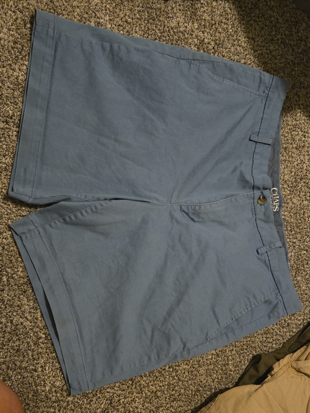 Chaps Men's Slate Blue Flat-Front Chino Shorts 40